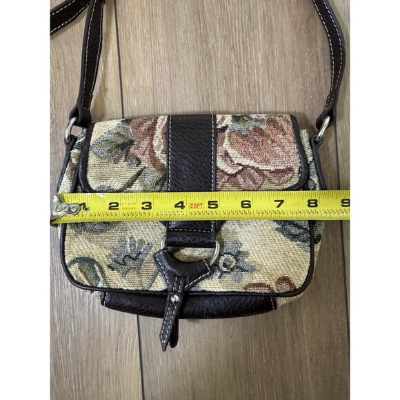 Vintage Y2K NY & Co Mini Tiny Tapestry Purse Floral Mocha Cottagecore - Picture 3 of 11